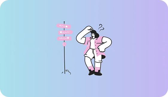 Illustration of a person choosing their next direction