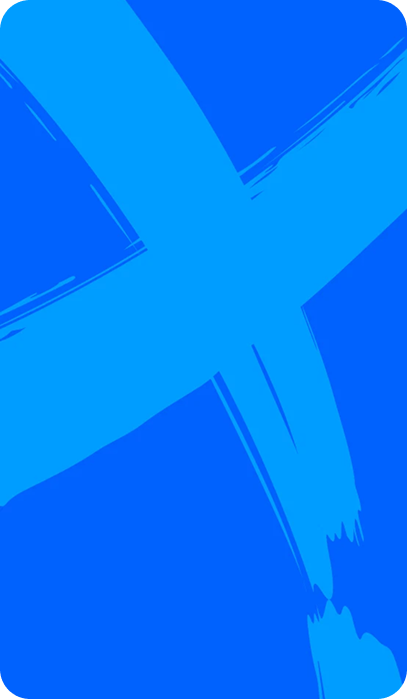 Expressive blue brand artwork