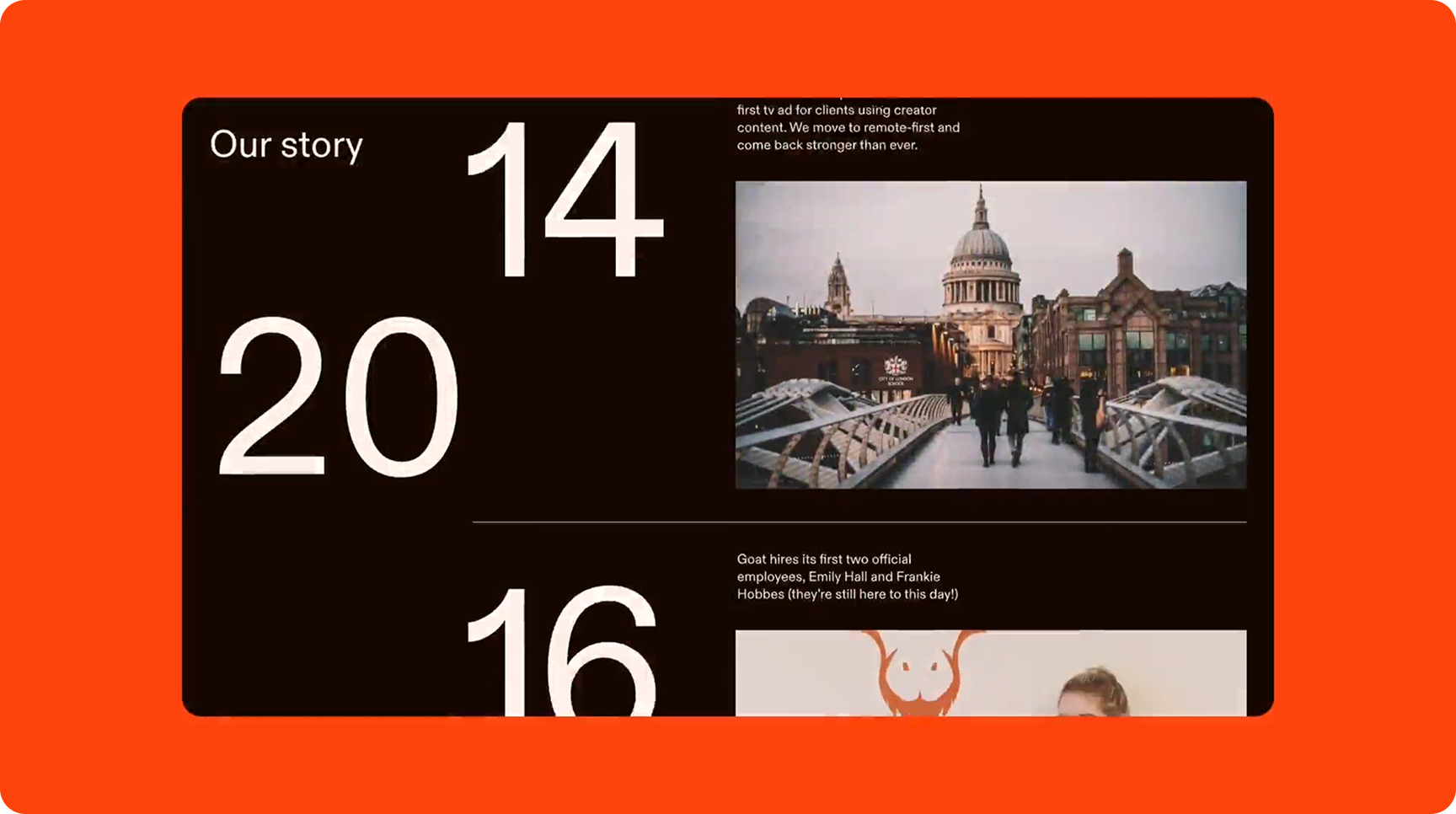 The Goat Agency interactive timeline